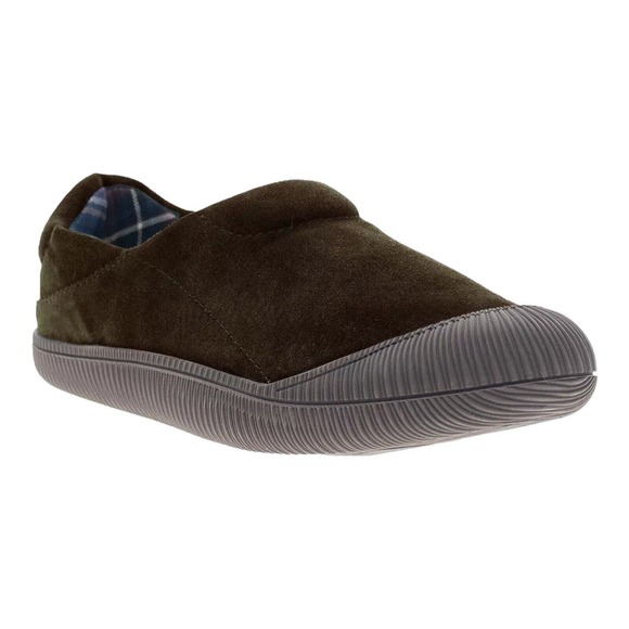 Staheekum Mens‎ Size 11 Olive Green Suede Slip On Shoes Plaid Lined Loafers